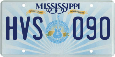 MS license plate HVS090