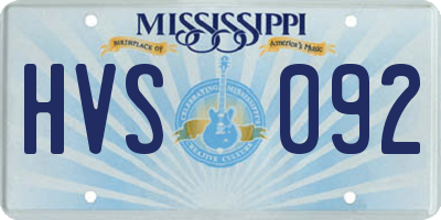 MS license plate HVS092