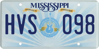 MS license plate HVS098