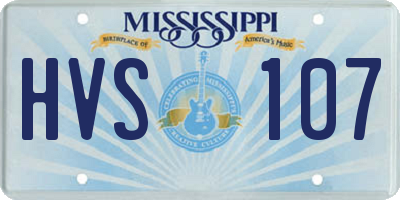 MS license plate HVS107