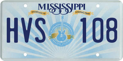 MS license plate HVS108