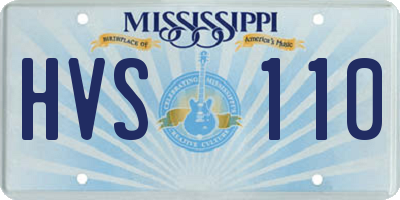 MS license plate HVS110