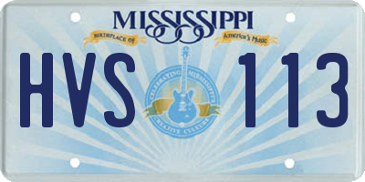 MS license plate HVS113