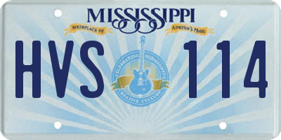 MS license plate HVS114