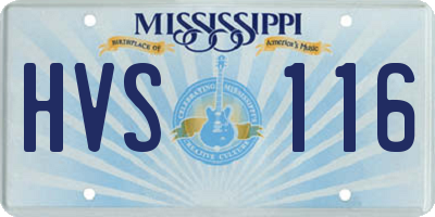 MS license plate HVS116