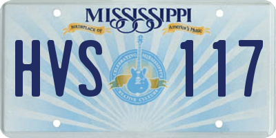 MS license plate HVS117