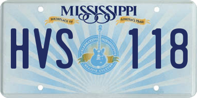 MS license plate HVS118