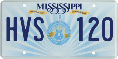 MS license plate HVS120