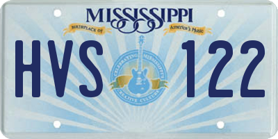 MS license plate HVS122