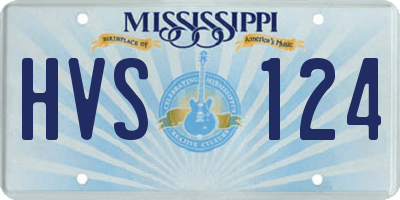 MS license plate HVS124