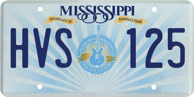 MS license plate HVS125