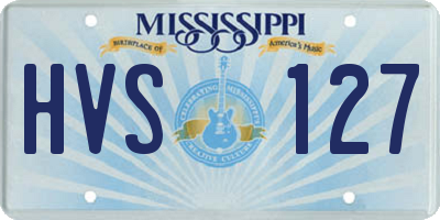 MS license plate HVS127