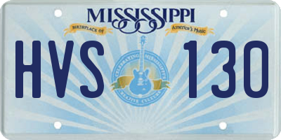 MS license plate HVS130