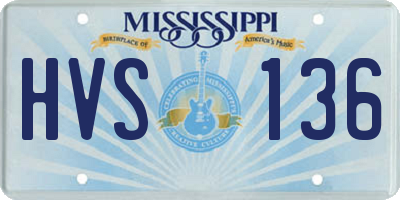 MS license plate HVS136