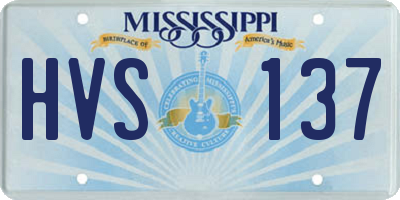 MS license plate HVS137
