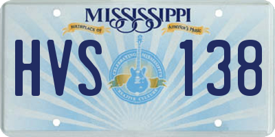 MS license plate HVS138