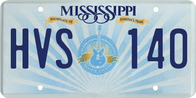 MS license plate HVS140