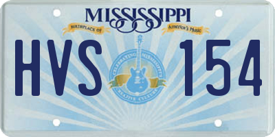 MS license plate HVS154
