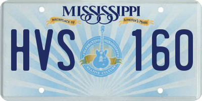 MS license plate HVS160