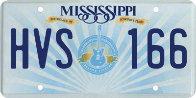 MS license plate HVS166