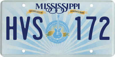 MS license plate HVS172