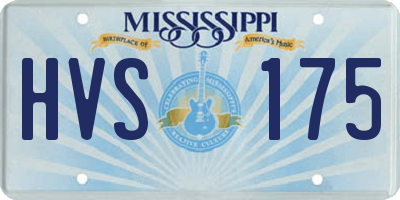 MS license plate HVS175
