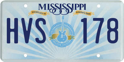 MS license plate HVS178
