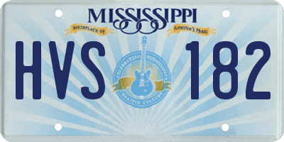 MS license plate HVS182