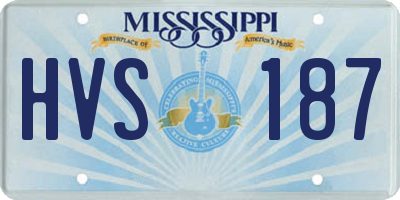 MS license plate HVS187