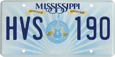 MS license plate HVS190