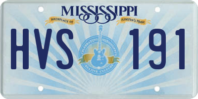 MS license plate HVS191