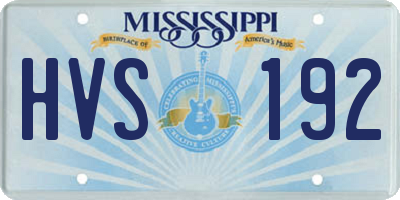 MS license plate HVS192