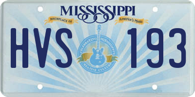 MS license plate HVS193