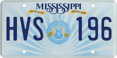 MS license plate HVS196
