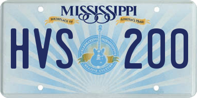 MS license plate HVS200