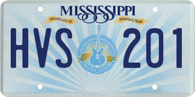 MS license plate HVS201