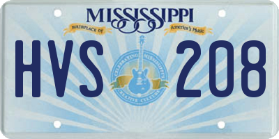 MS license plate HVS208