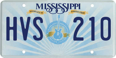 MS license plate HVS210