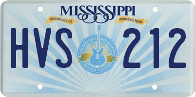 MS license plate HVS212