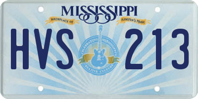 MS license plate HVS213