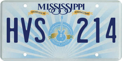 MS license plate HVS214