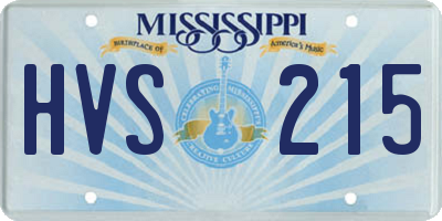 MS license plate HVS215