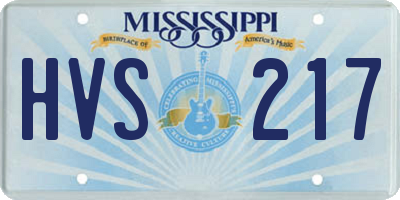 MS license plate HVS217