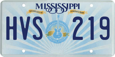 MS license plate HVS219