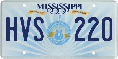 MS license plate HVS220