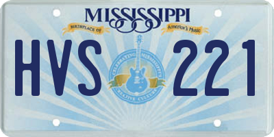 MS license plate HVS221