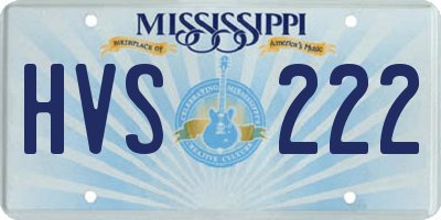 MS license plate HVS222