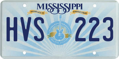 MS license plate HVS223