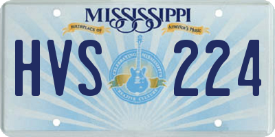 MS license plate HVS224
