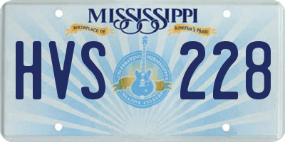 MS license plate HVS228